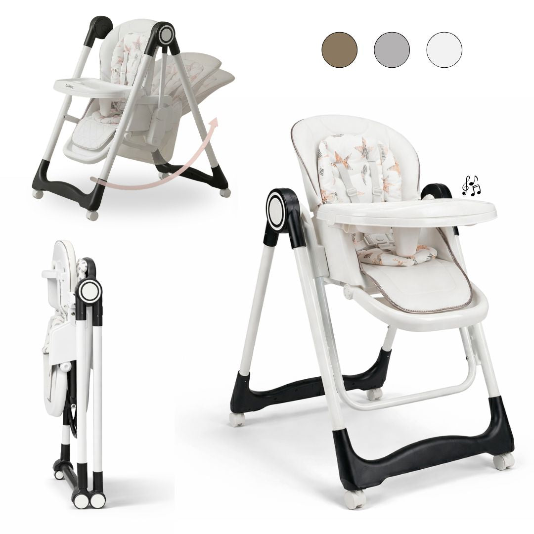 Trona Negra Evolutiva 3 En 1 | Plegable Y Portátil Con Altura | Reposapiés | Respaldo Y Bandeja Todo Ajustables_0