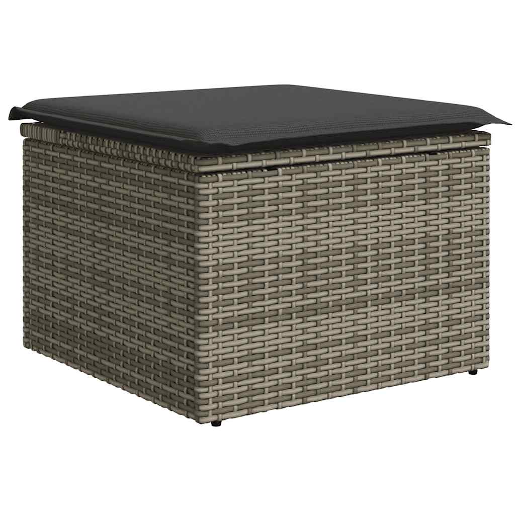 Set De Muebles De Jardín 6 Pzas Y Cojines Ratán Sintético Gris / Vetonek_4