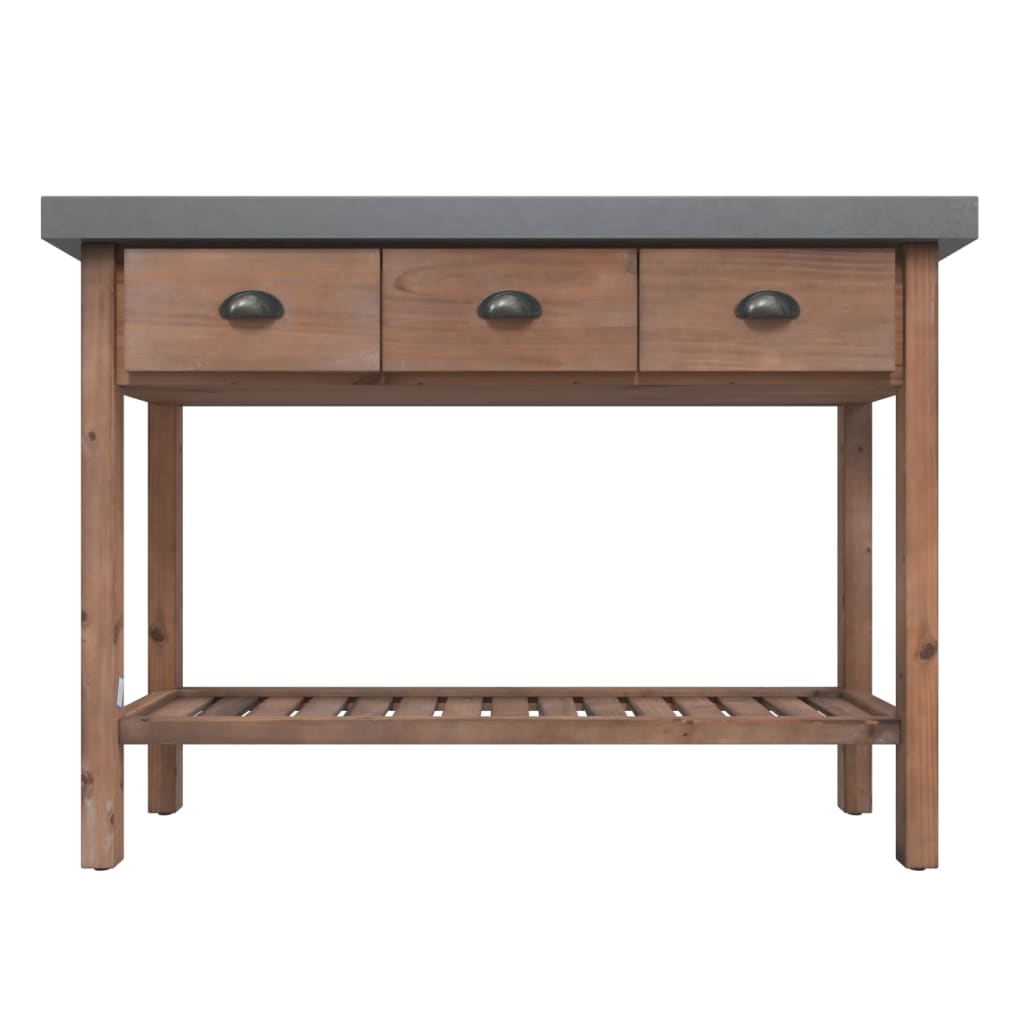 Mesa Consola De Madera Maciza De Abeto 110x35x80 Cm_1