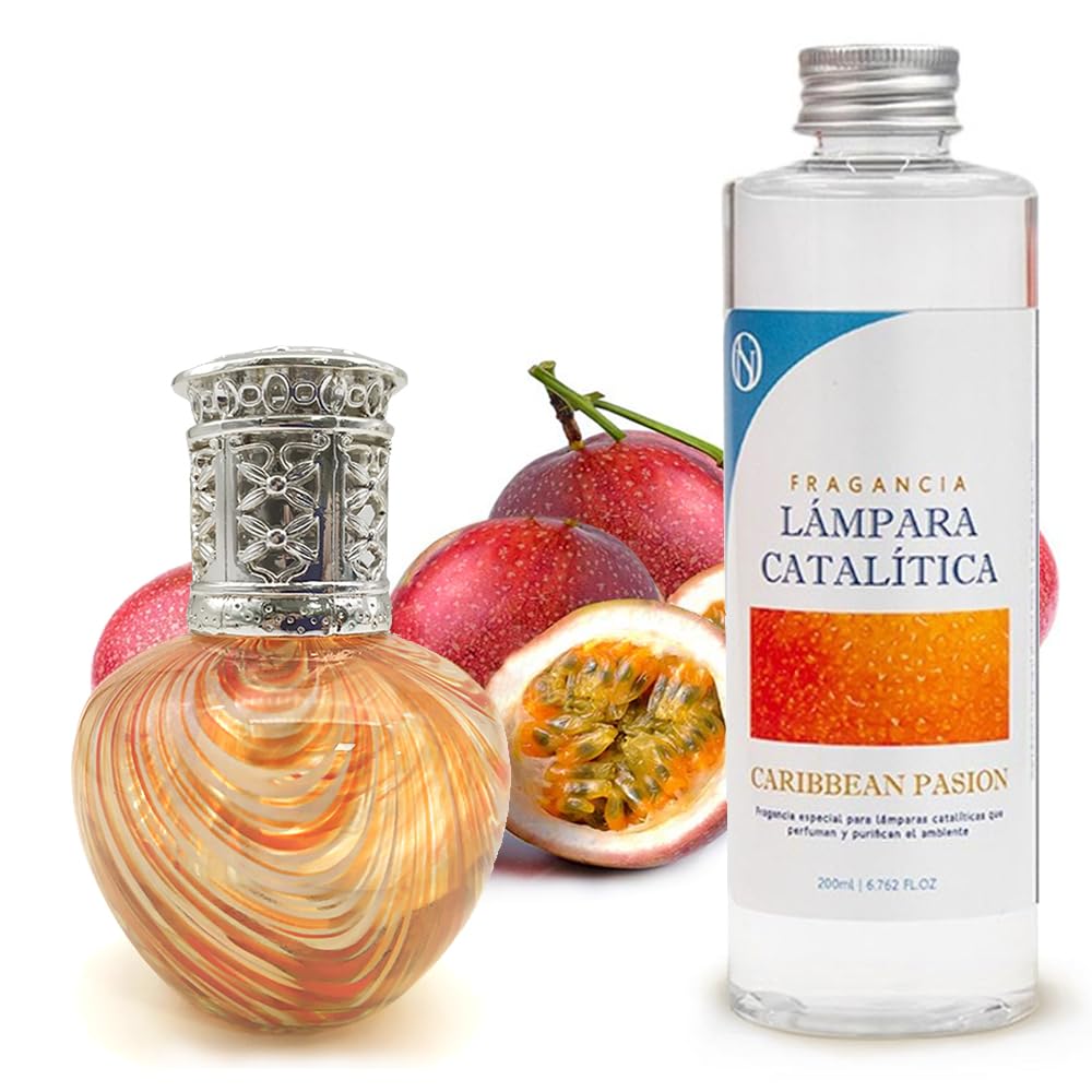 Lámpara Catalítica Orange Waves + Fragancia Caribbean Passion 200 Ml - Elimina Malos Olores, Impurezas Y Perfuma_0