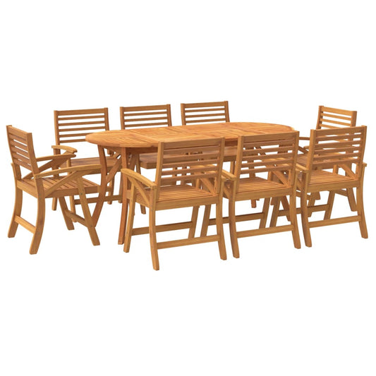 Vidaxl Juego De Comedor De Jardín 9 Piezas Madera Maciza De Acacia_0
