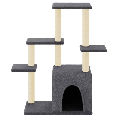 Rascador Para Gatos Con Postes De Sisal Gris Oscuro 97,5 Cm_2