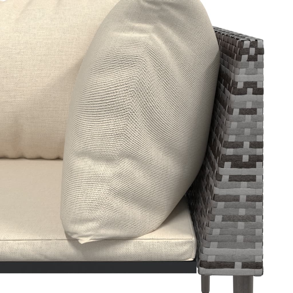 Vidaxl Set De Muebles De Jardín 9 Pzas Y Cojines Ratán Sintético Gris_3