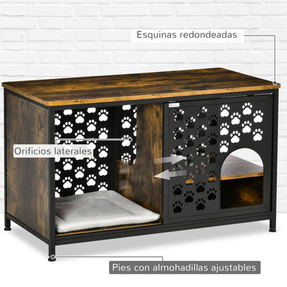 Pawhut Casa Para Gatos De Madera Con Estantes Cojín Lavable Y Puerta Corredera_5