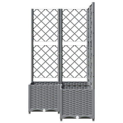 Jardinera Con Enrejado Pp Gris Claro 80x80x136 Cm_2