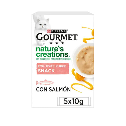 GOURMET Nature's Creations Puré Requintado Líquido com Salmão e Cenoura 5x10g