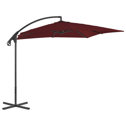 Vidaxl Sombrilla Jardín Voladiza Palo De Acero Vino Tinto 250x250 Cm_0