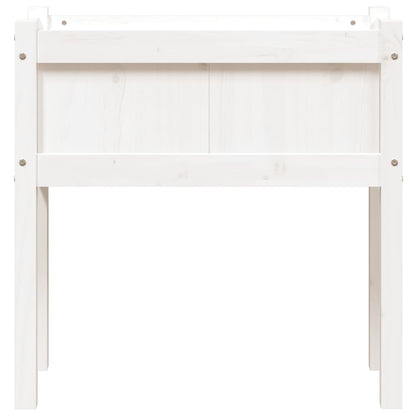 Jardinera Con Patas Madera Maciza De Pino Blanco 70x31x70 Cm_4