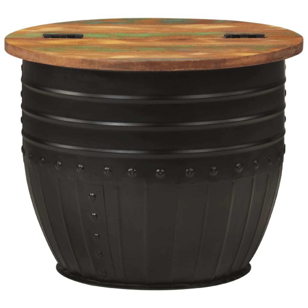 Mesa De Centro De Madera Maciza Reciclada 50x39,5 Cm_0