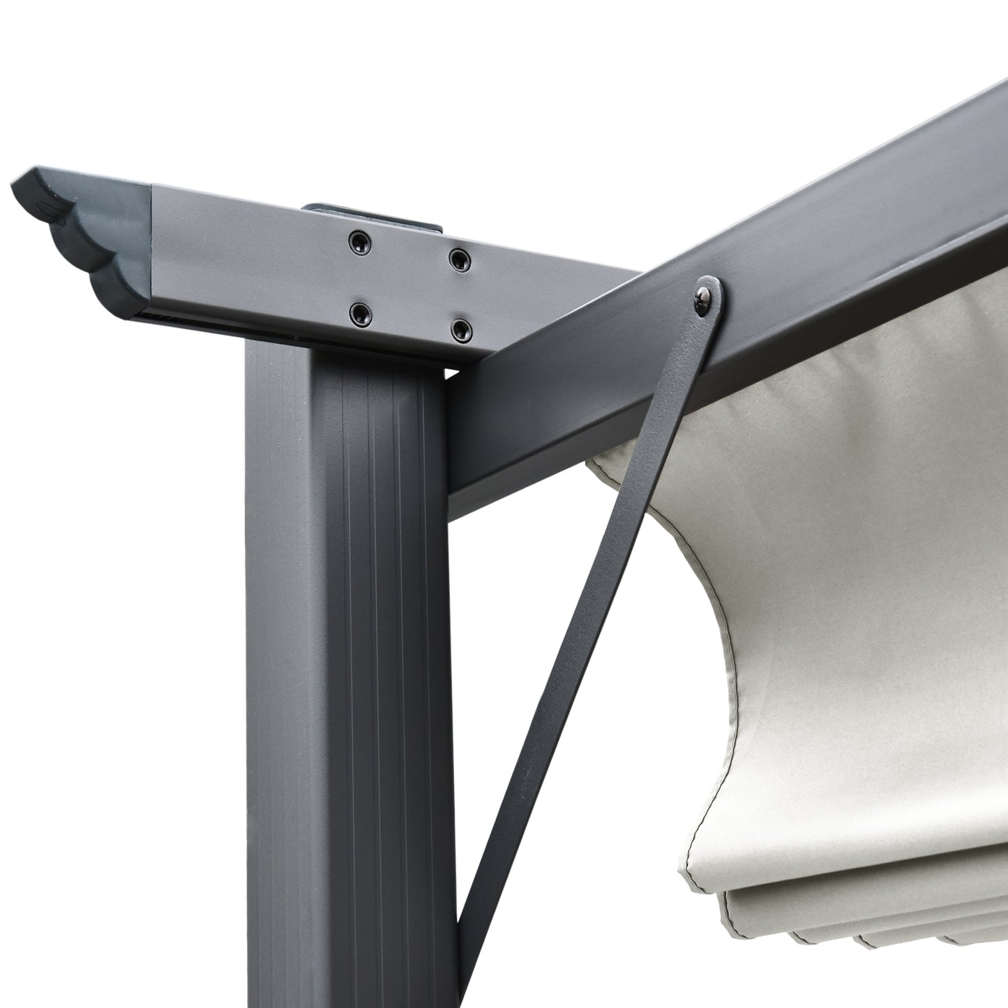 Outsunny Conjunto De Pérgola Incluye 1 Pérgola De Jardín Y 1 Cubierta_3