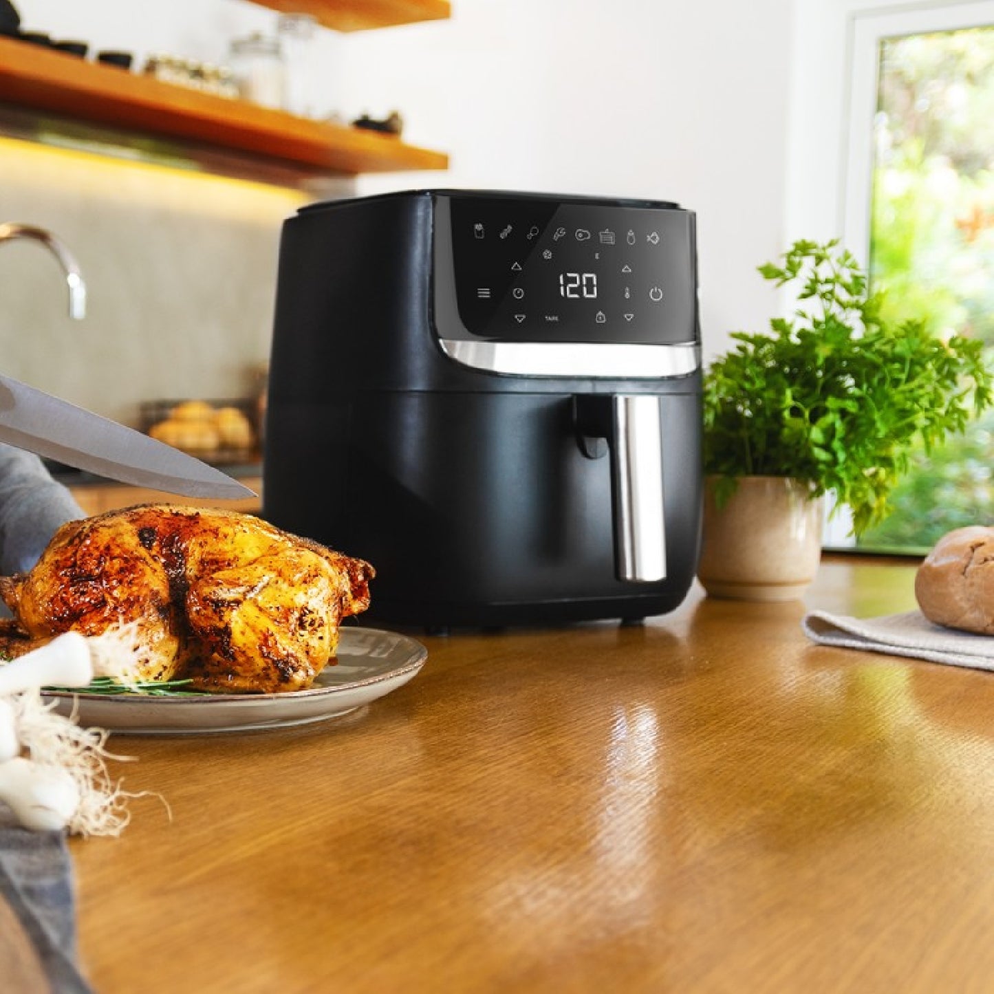 Freidora Sin Aceite 5,5 L De Aire Caliente Con Báscula Cecofry Advance Precision X. 1700 W, Dietética, Táctil, Temporizador, Temperatura Regulable,_2