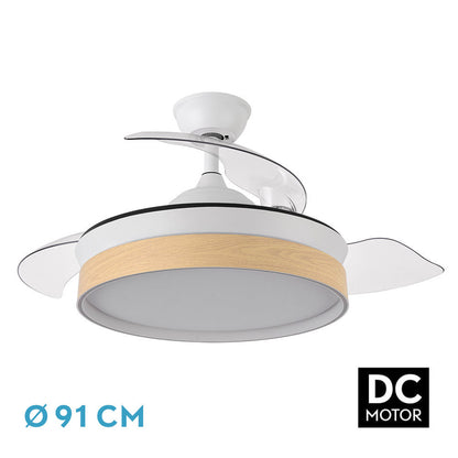 Ventilador Dc Iglu Blanc/hay 72w 6120lm 91d 3asp.desplegables 3000-4000-6000k Remoto, Temporizador, Memoria_0