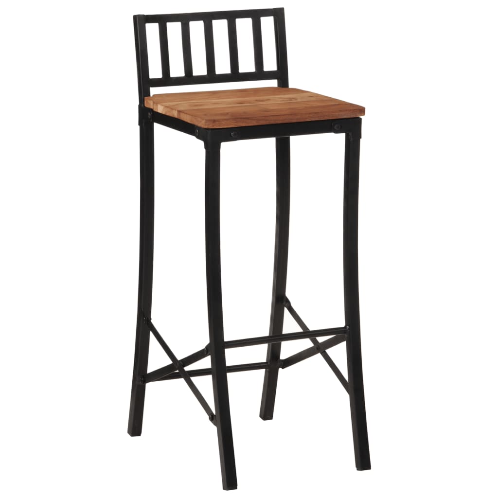 Taburetes Altos 4 Uds Madera Maciza De Acacia_0