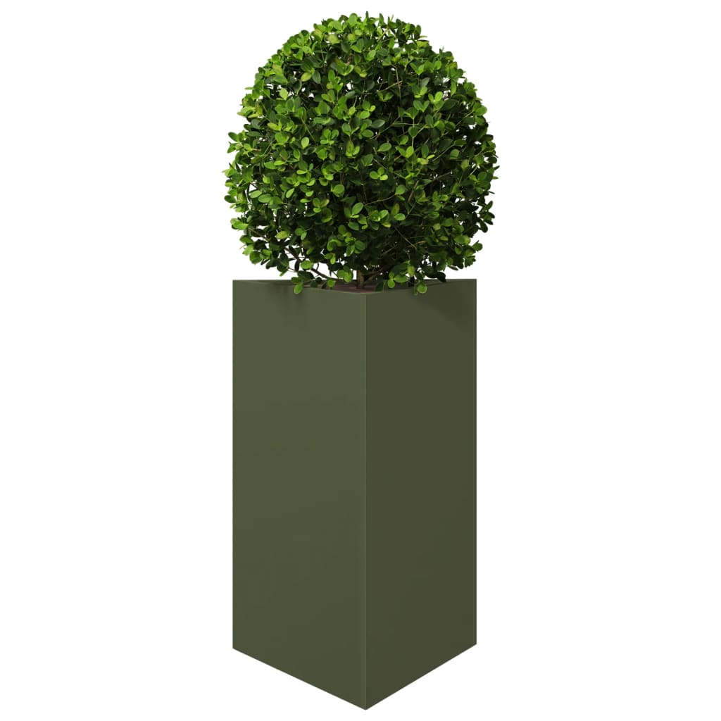 Jardinera Triangular Acero Verde Oliva 50x43x75 Cm_2