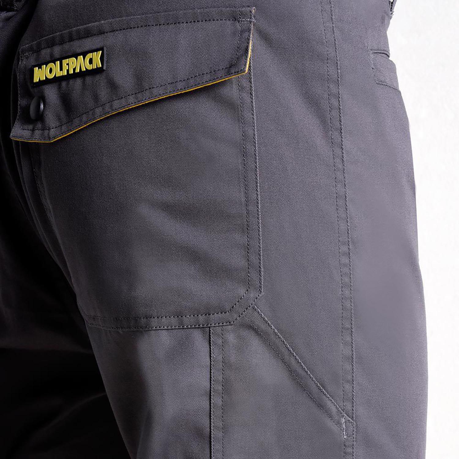 Pantalones Cortos Detrabajo, Multibolsillos, Resistentes, Gris/amarillo Talla 50/52 Xl_2