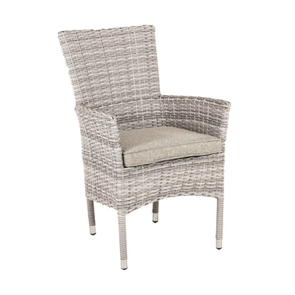 Sillón Apilable, Moderno, Aluminio Y Ratán Sintético Plano, Color Gris Claro, Sillon:55x62x92_0
