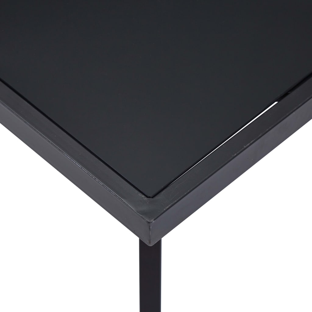 Mesa De Comedor De Vidrio Templado Negro 200x100x75 Cm_2