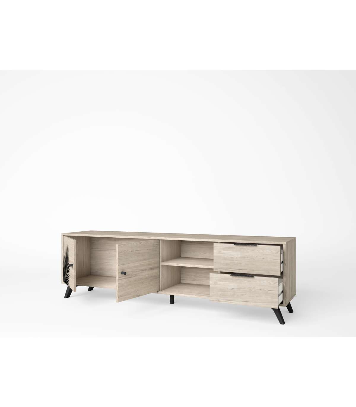 Mueble Tv 2 Puertas 2 Cajones Acabado Sahara/serigrafía, 53.1cm(alto) 180.5cm(ancho) 40c_2