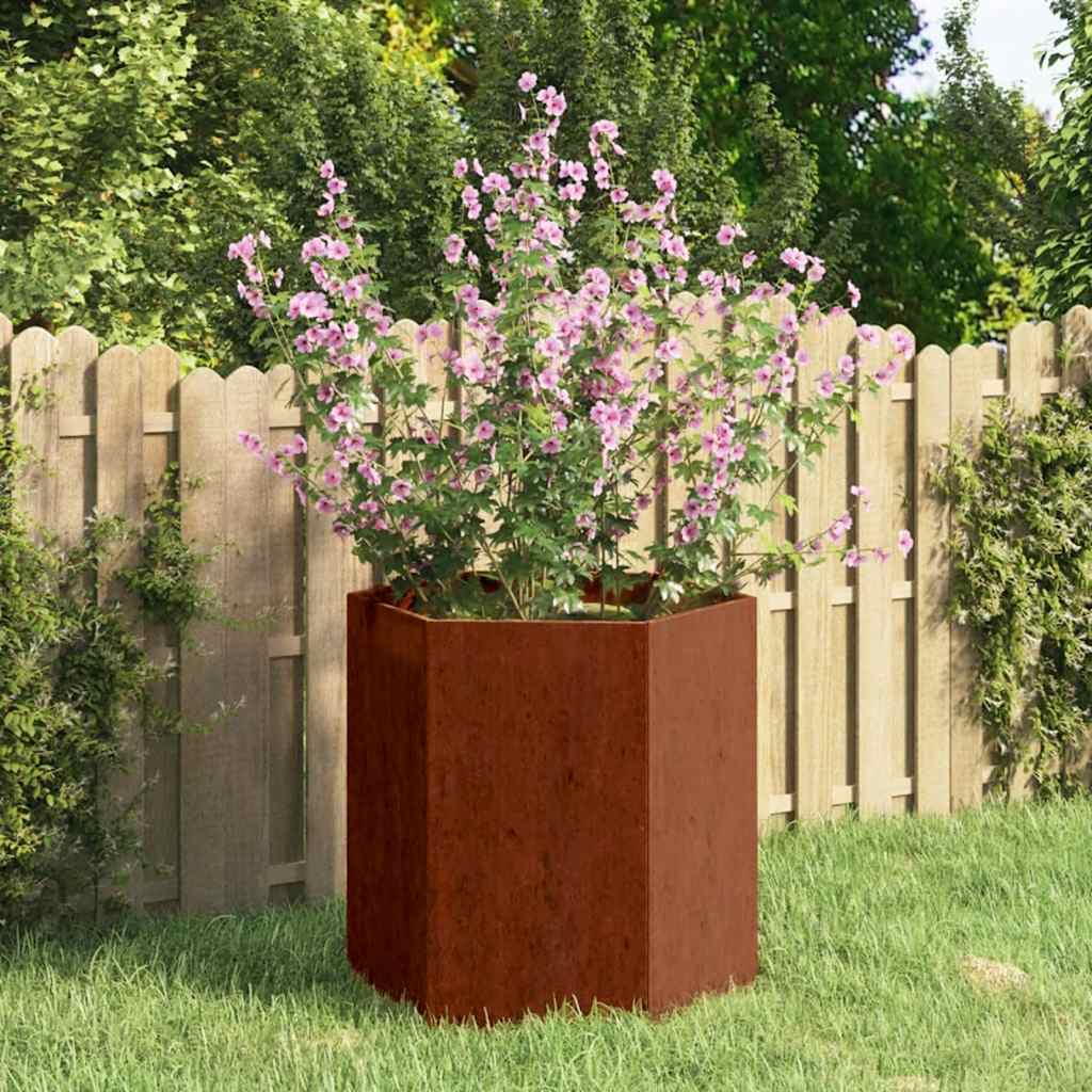 Jardinera De Acero Corten Oxidado 40x40x45 Cm_1
