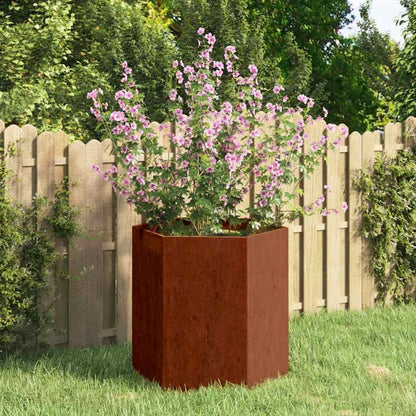 Jardinera De Acero Corten Oxidado 40x40x45 Cm_1
