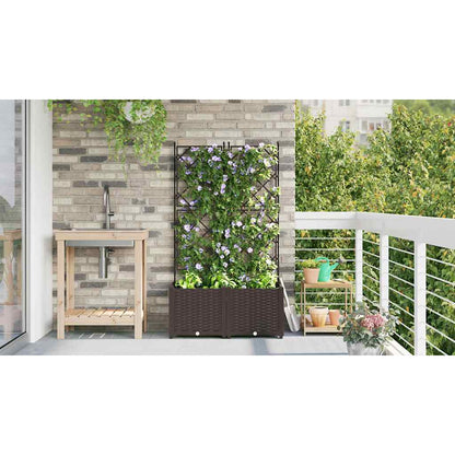 Vidaxl Maceta De Jardín Con Enrejado 2 Pcs Marrón 80 X 40 X 143 Cm Pp_3
