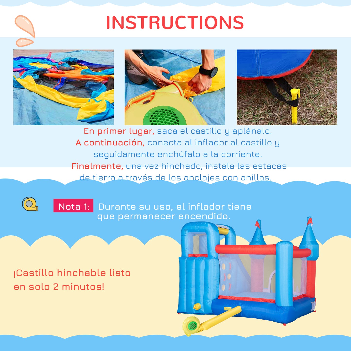 Outsunny Castillo Hinchable Con Tobogán Cama De Salto Y Piscina 333x280x210 Cm_5