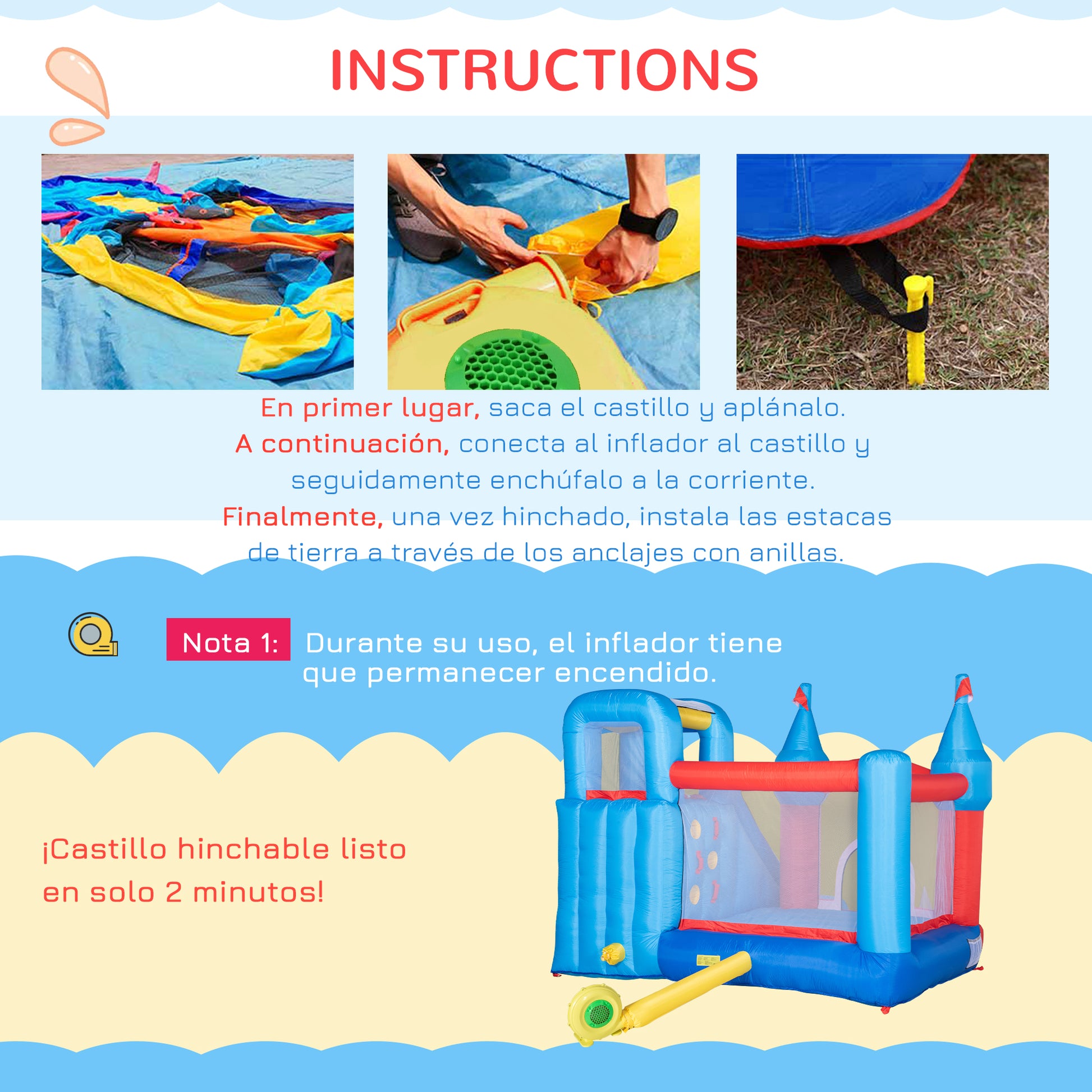 Outsunny Castillo Hinchable Con Tobogán Cama De Salto Y Piscina 333x280x210 Cm_5