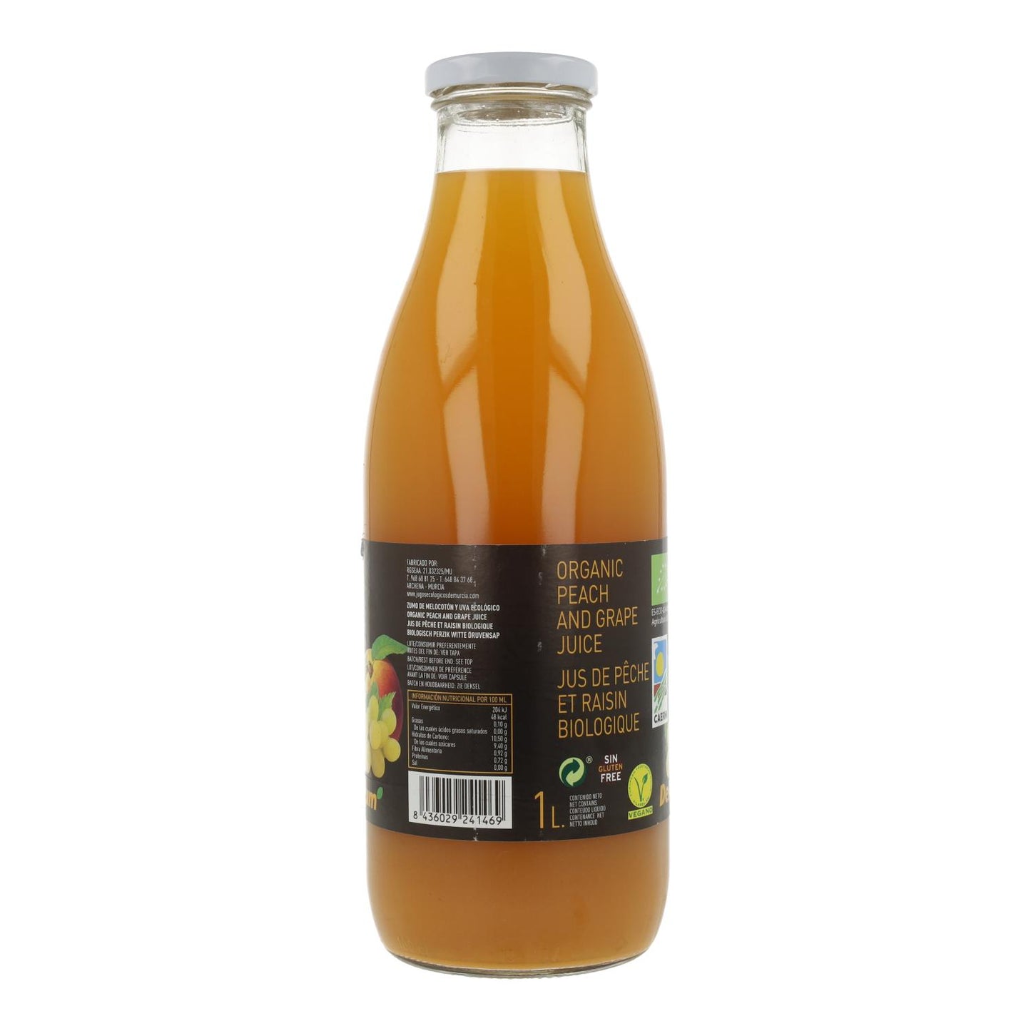 Sumo de Pêssego e Uva Biológico 1L Delizum