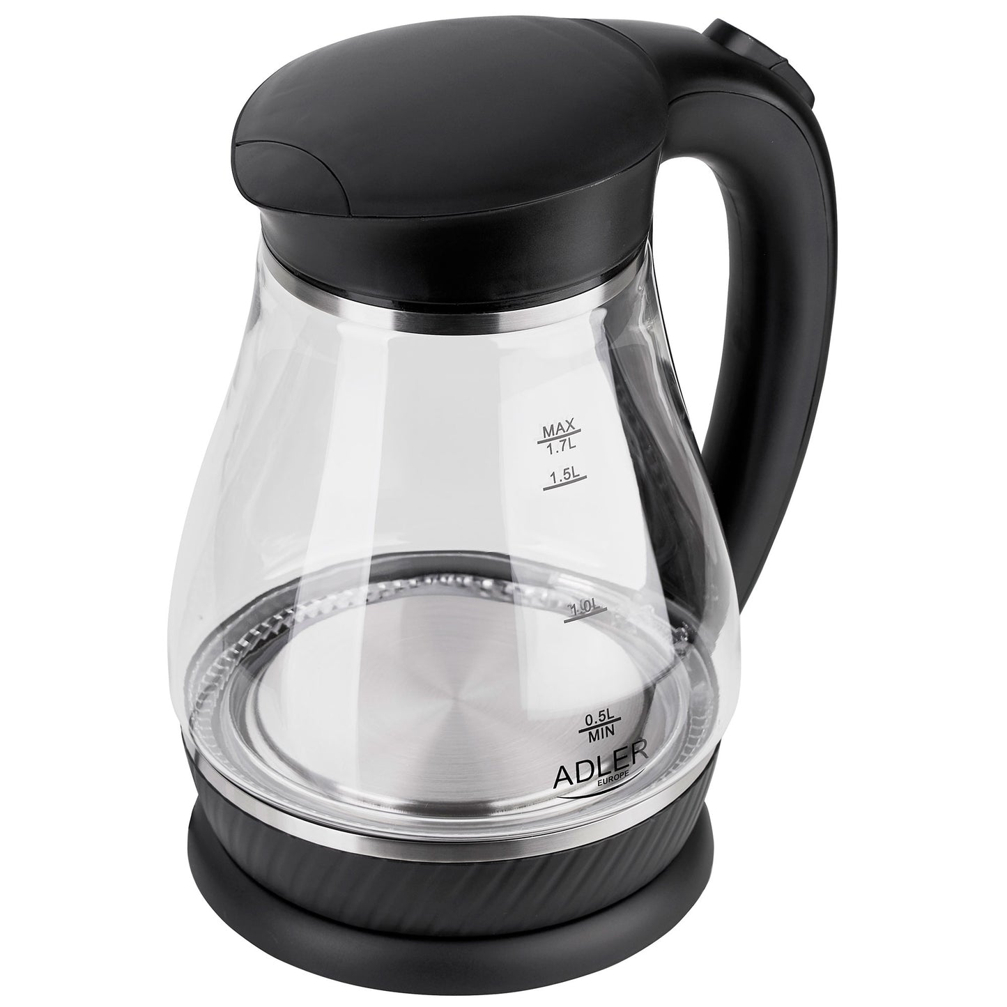 Hervidor Agua Eléctrico 1,7 Litros Jarra Cristal Inalámbrica Retroiluminada, Apagado Automático Adler Ad1274b, 2200w_5