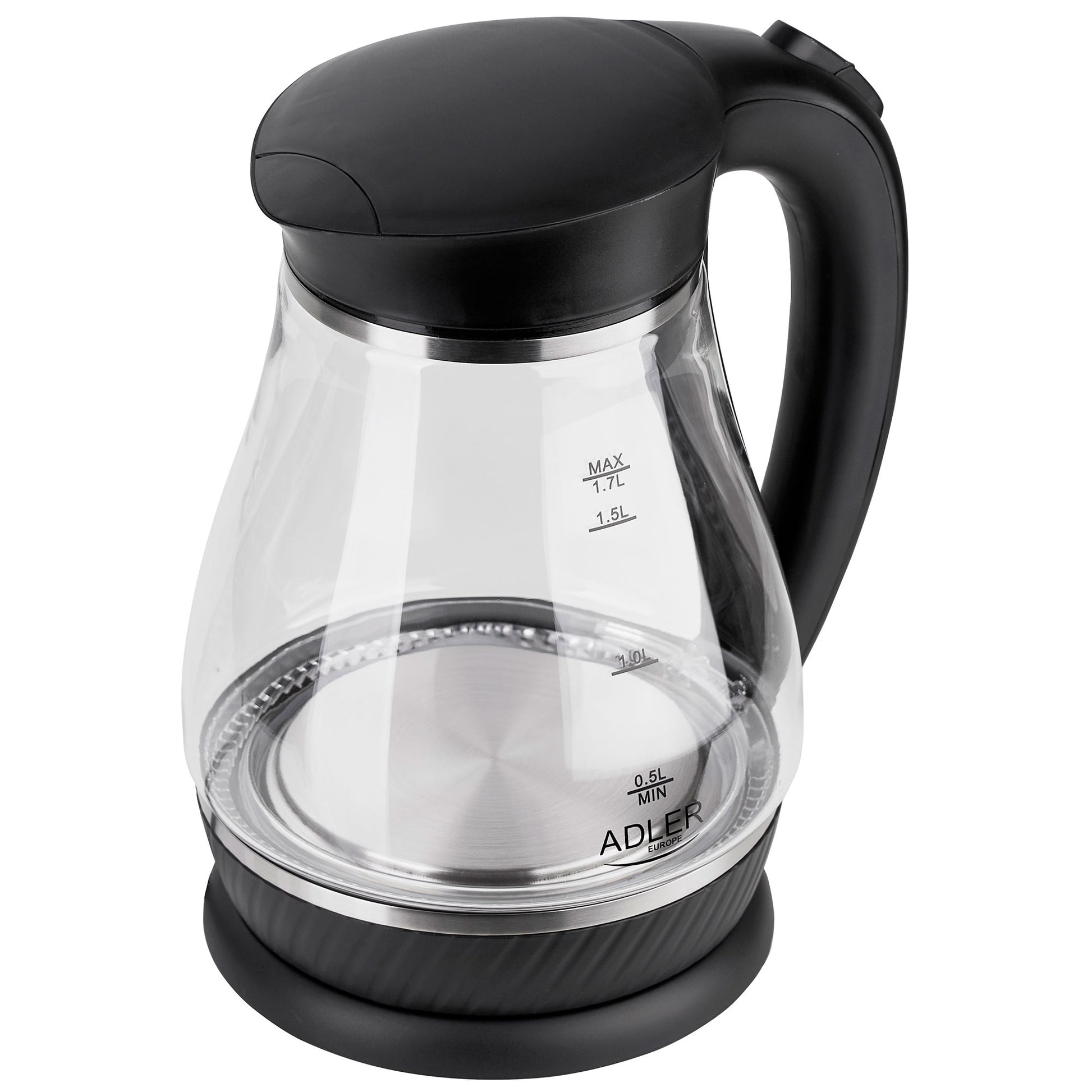 Hervidor Agua Eléctrico 1,7 Litros Jarra Cristal Inalámbrica Retroiluminada, Apagado Automático Adler Ad1274b, 2200w_5