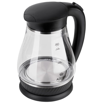 Hervidor Agua Eléctrico 1,7 Litros Jarra Cristal Inalámbrica Retroiluminada, Apagado Automático Adler Ad1274b, 2200w_5