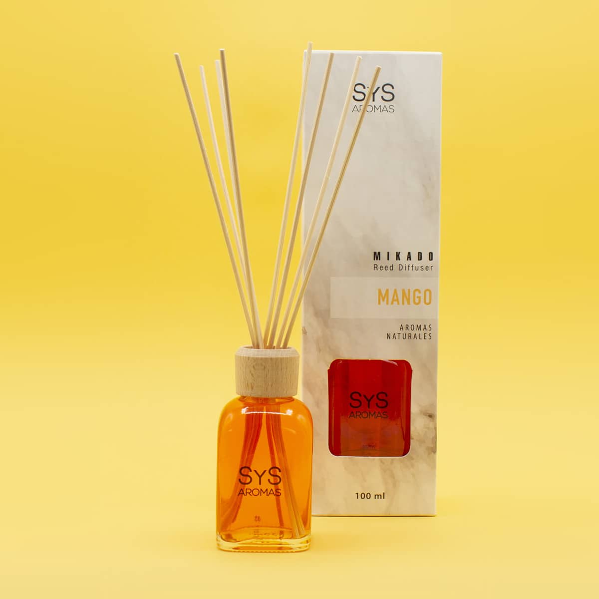 Estuche Ambientador Mikado Mango 100 ml | Difusor de Varillas | Fragancia Tropical y Dulce_1