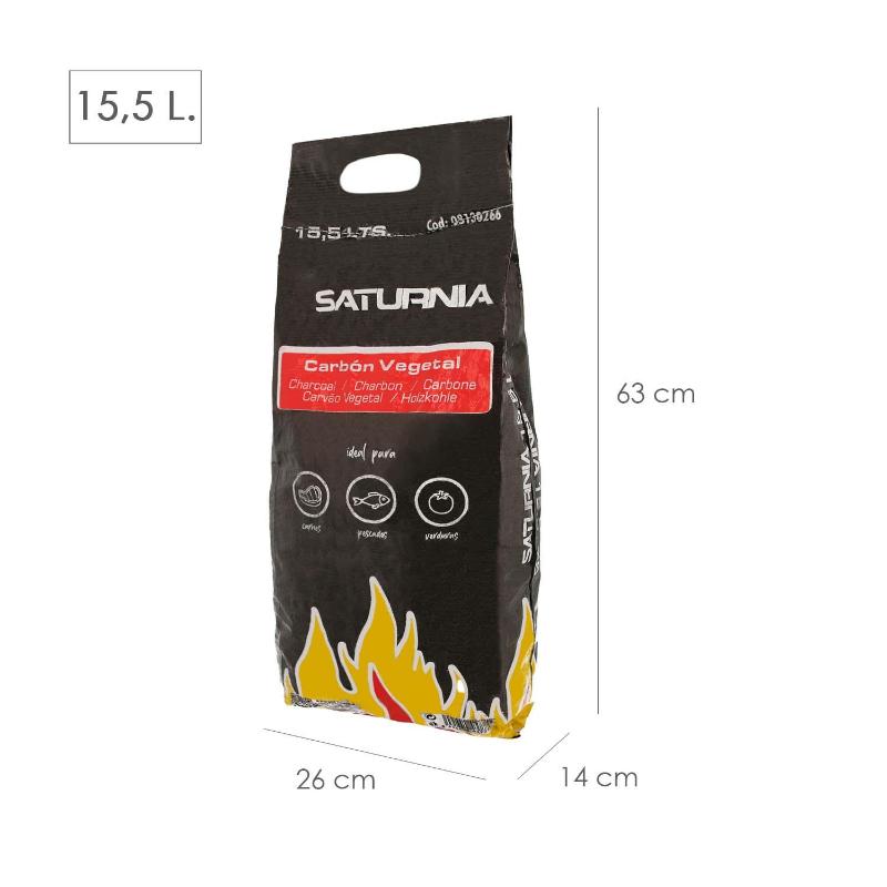 Bolsa Carbon Vegetal Para Barbacoas 15,5 Litros Carbon Duradero Y Trozos De Gran Tamaño,_1