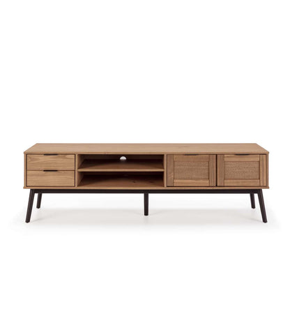 Mueble Tv 2 Puertas 2 Cajones Natalia Acabado Madera De Pino Largo: 180cm Ancho: 40cm Alto: 52cm_4