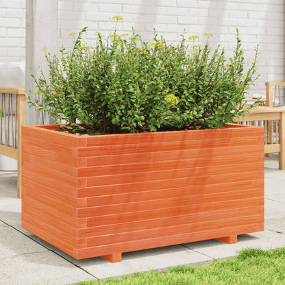 Jardinera Madera Maciza De Pino Marrón Cera 90x60x49,5 Cm_2