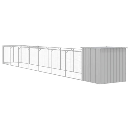 Vidaxl Caseta Perros Corral Acero Galvanizado Gris Claro 110x813x110cm_4