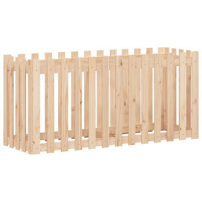 Arriate Elevado Jardín Con Valla Madera Maciza Pino 150x50x70cm_3