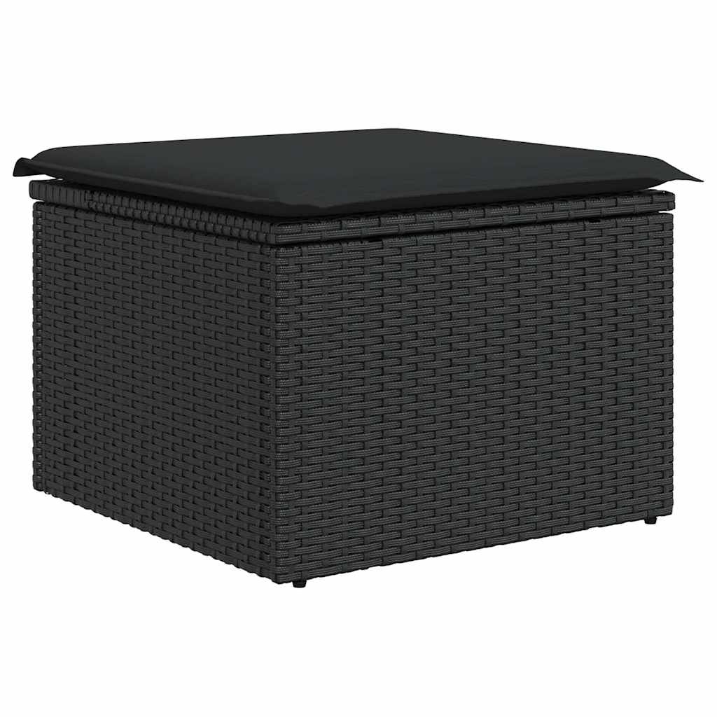 Set De Sofás De Jardín 7 Pzas Con Cojines Ratán Sintético Negro / Vetonek_2
