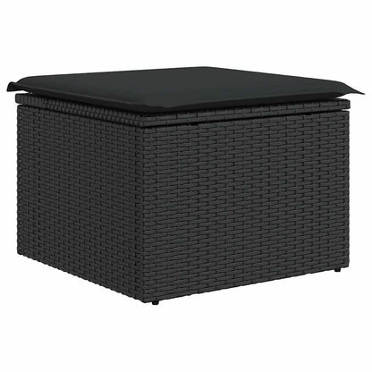 Set Sofás Jardín Y Cojines 7 Pzas Ratán Sintético Acacia Negro / Vetonek_4