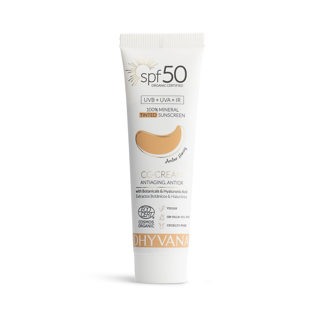 Solar SPF50 ECO Color con ácido hialurónico Dhyanva 50ml