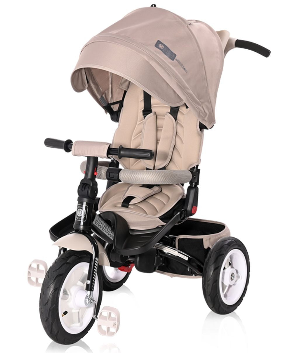 Triciclo Evolutivo Jaguar Con Capota , Asiento Giratorio 360º Y Ruedas Neumáticas Ivory_0