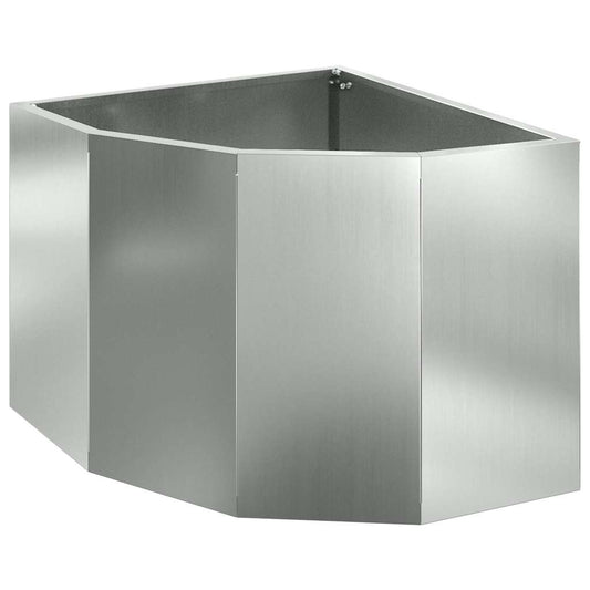 Macetero De Esquina Plateado 45 X 45 X 35 Cm Acero Galvanizado_0