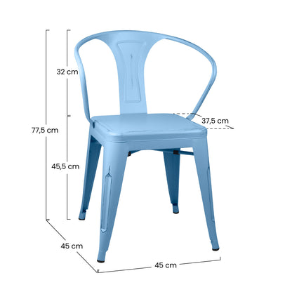 Pack 4 Sillas De Comedor Strong Vintage 53x45x80cm Thinia Home_3