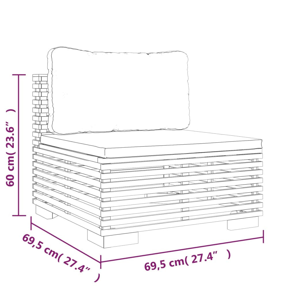 Vidaxl Juego Muebles De Jardín 12 Piezas Y Cojines Madera Maciza Teca_2