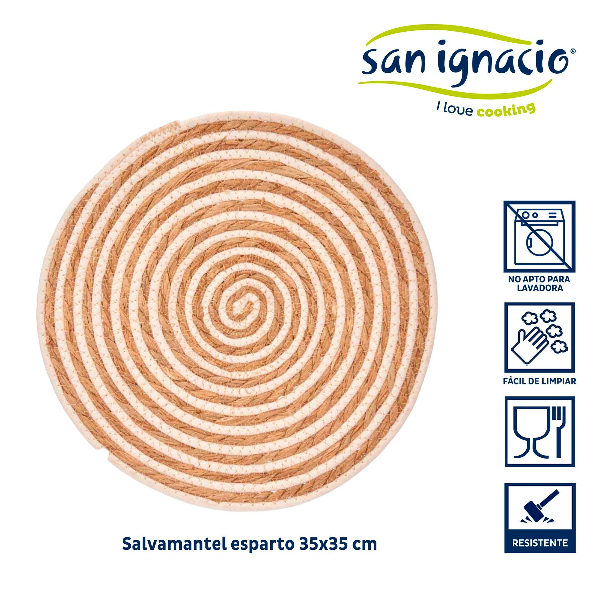 Salvamantel Esparto Centro Tela Blanco 3 Colección Kinvara_1
