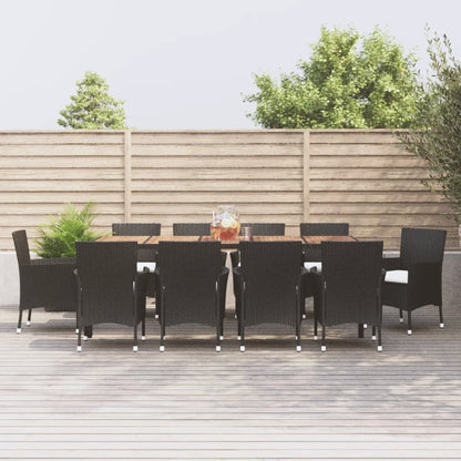 Vidaxl Set De Comedor Jardín 11 Pzas Con Cojines Ratán Sintético Negro_1