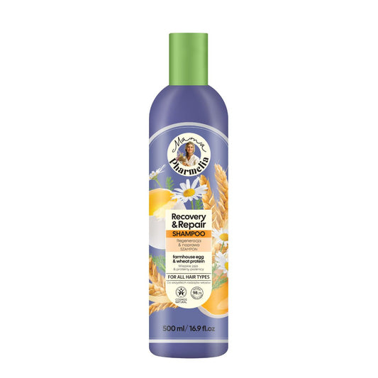 Champú Repara y Recupera con  Huevo de Granja y Proteína de Trigo, Mama Pharmelia, 500 ml