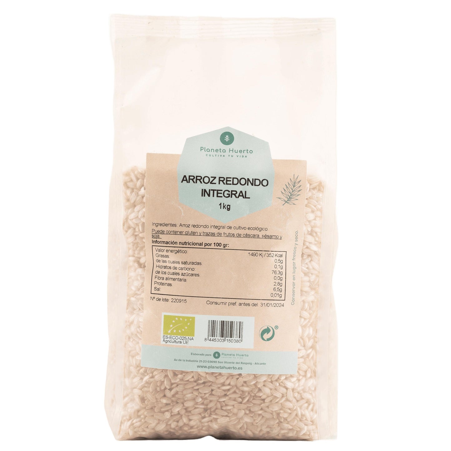 Arroz Integral Redondo ECO Planeta Huerto 1 kg