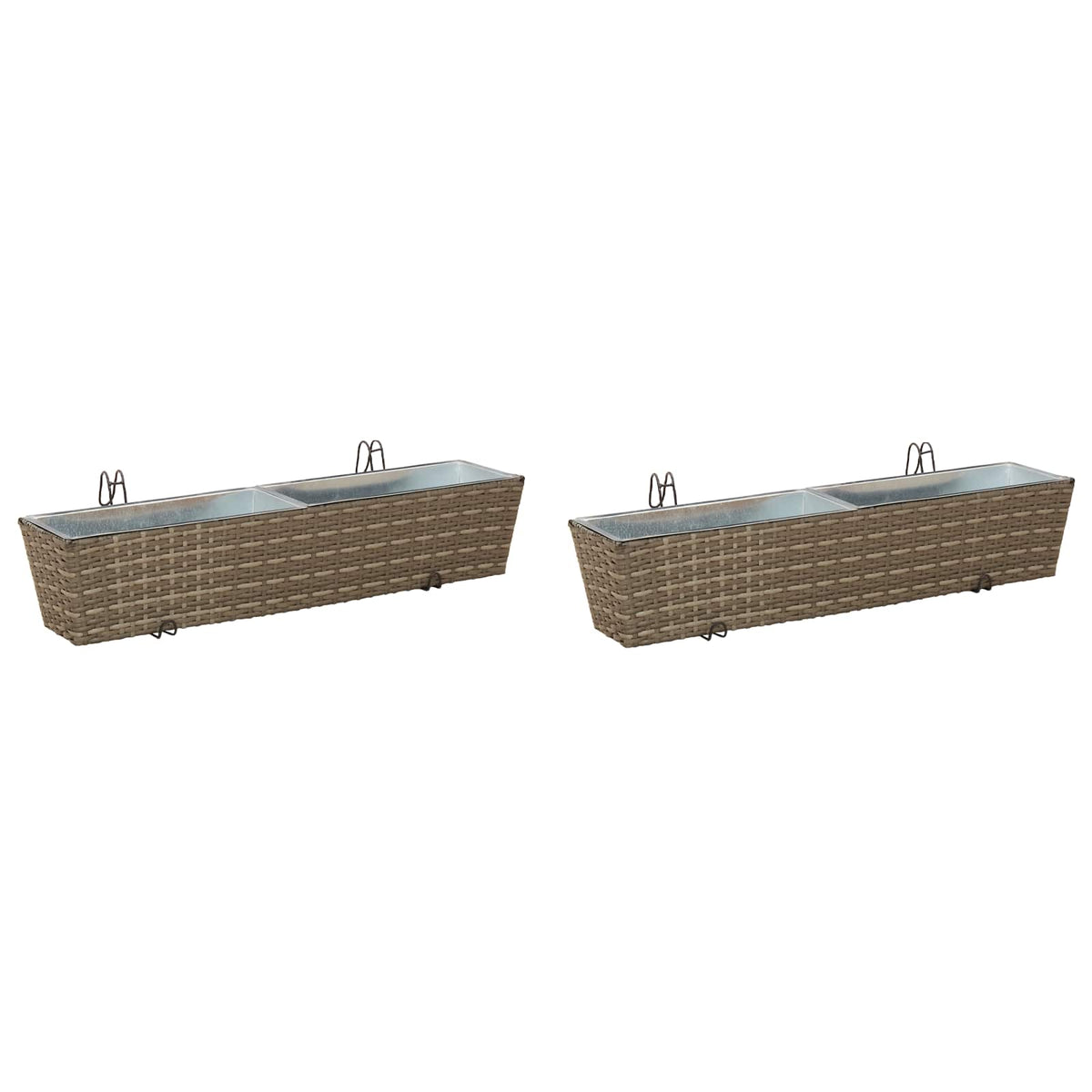 Barandilla 2 Uds. Gris 80 X 17 X 17 Cm Metal_0
