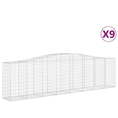 Cestas De Gaviones 9 Uds Forma De Arco Hierro 400x50x100/120 Cm_0